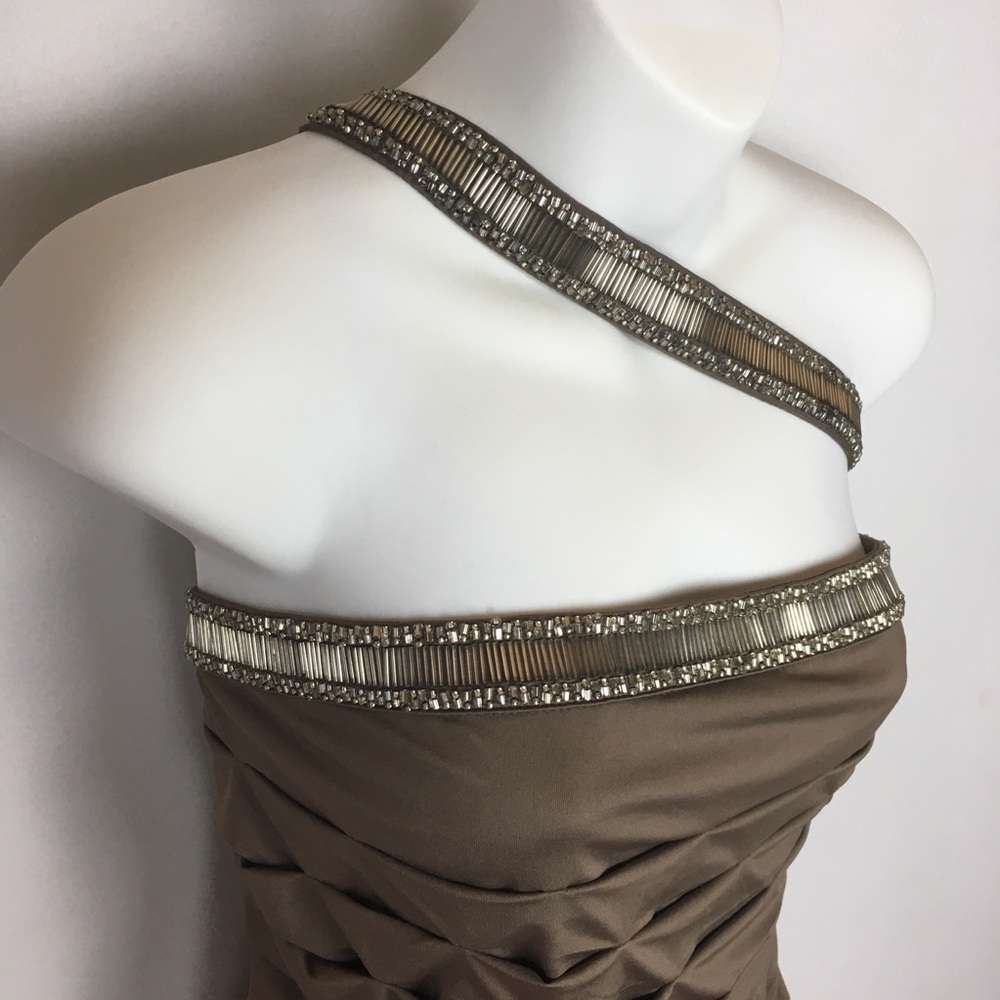 XXI medium ruffled skin tight Golden brown dress